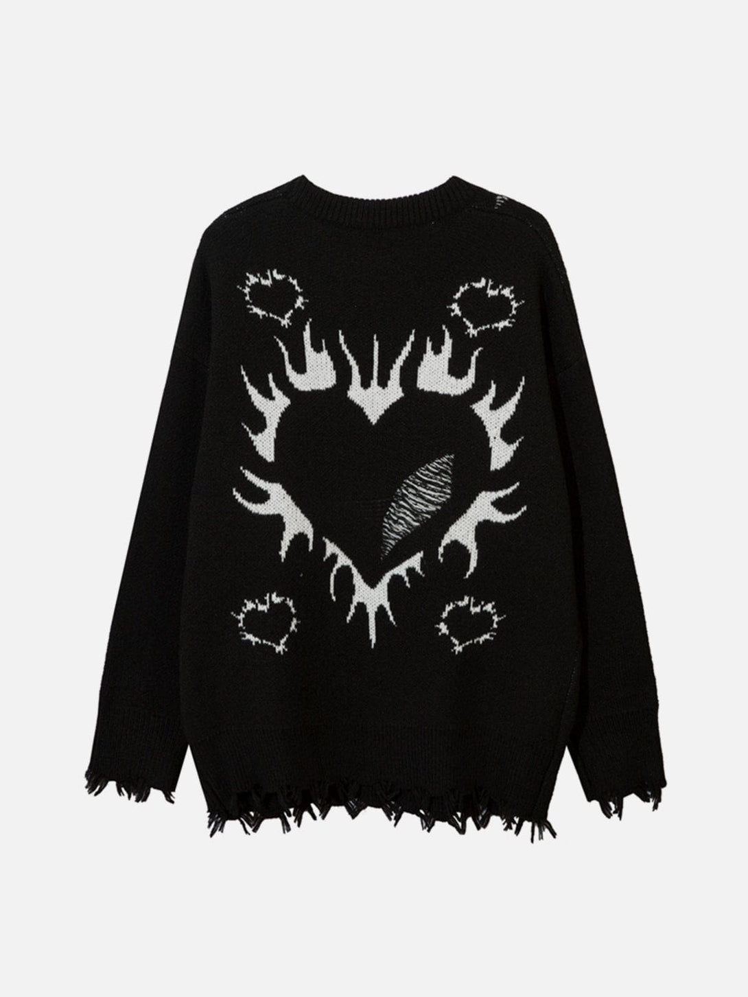 Ellesey - Flame Heart Jacquard Sweater-Streetwear Fashion - ellesey.com