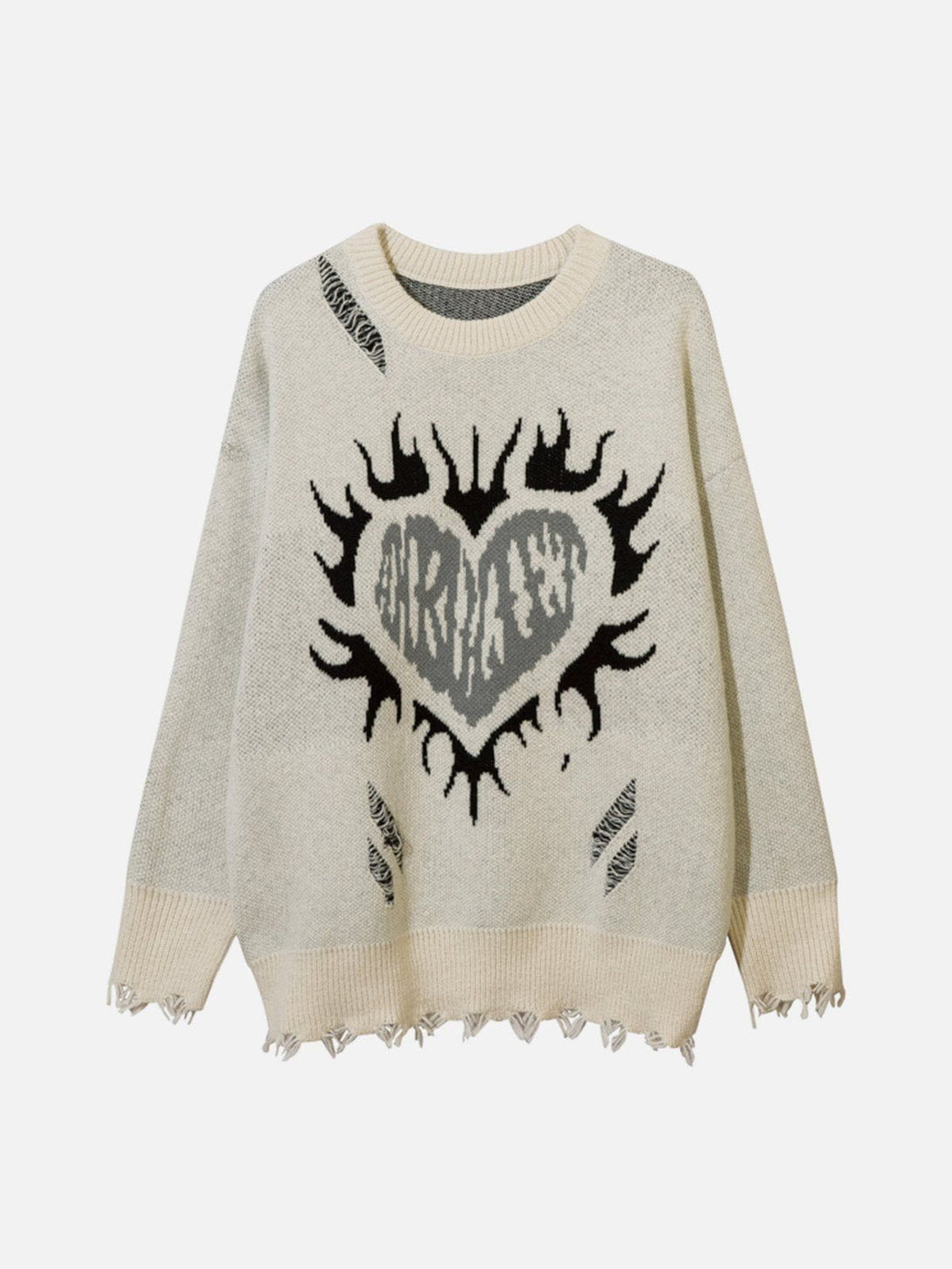 Ellesey - Flame Heart Jacquard Sweater-Streetwear Fashion - ellesey.com