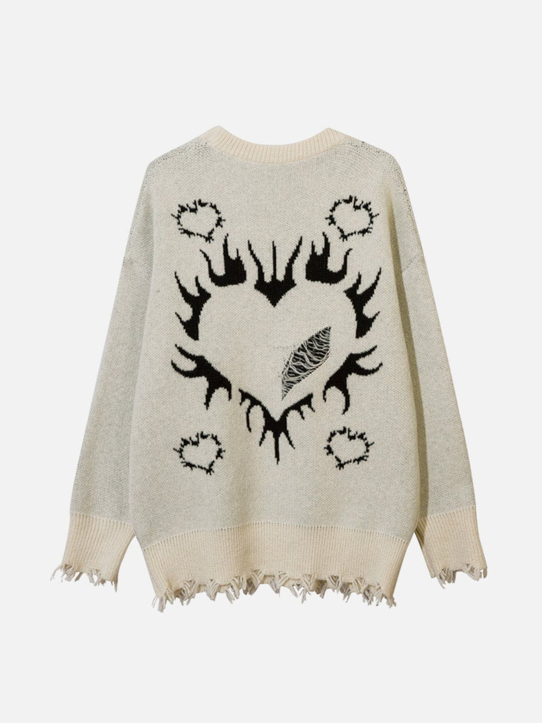 Ellesey - Flame Heart Jacquard Sweater-Streetwear Fashion - ellesey.com