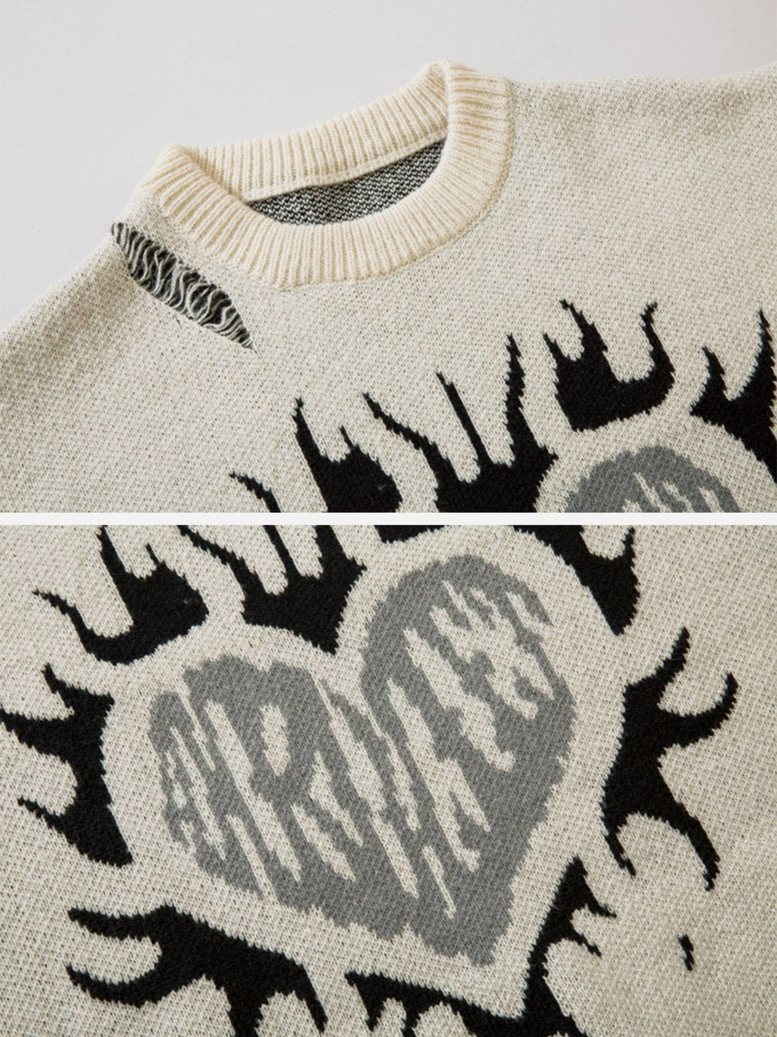 Ellesey - Flame Heart Jacquard Sweater-Streetwear Fashion - ellesey.com