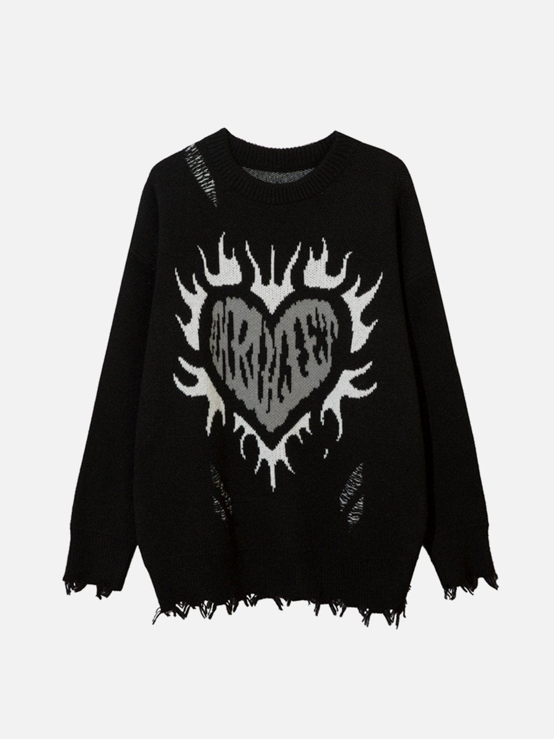 Ellesey - Flame Heart Jacquard Sweater-Streetwear Fashion - ellesey.com