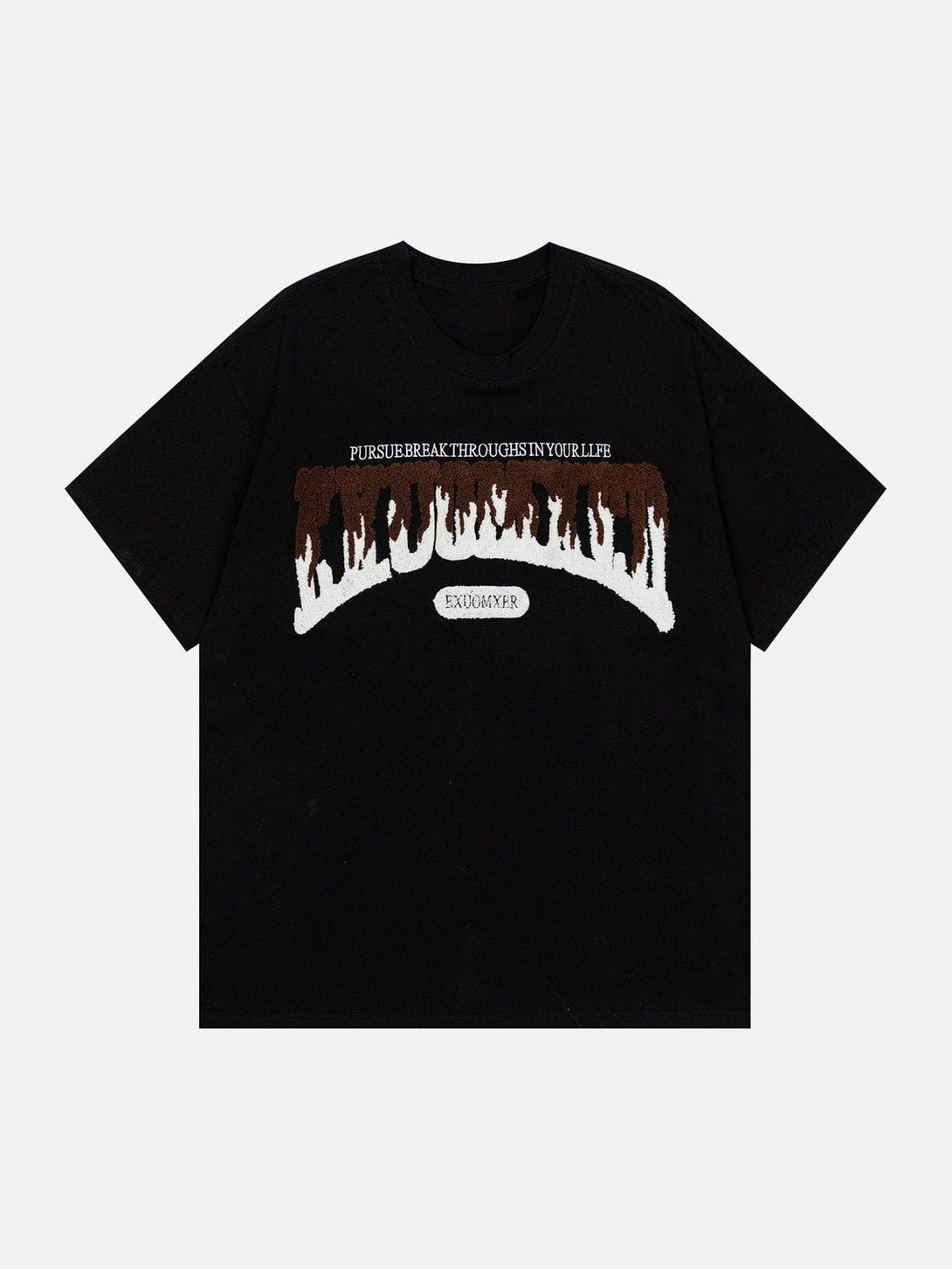 Ellesey - Flame Letter Embroidery Tee- Streetwear Fashion - ellesey.com