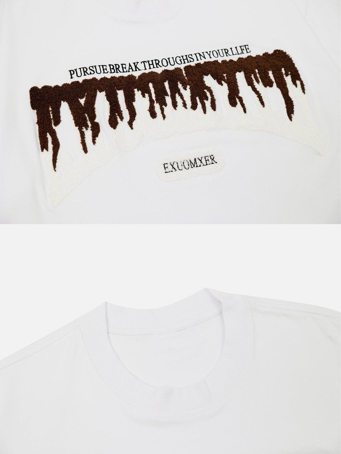 Ellesey - Flame Letter Embroidery Tee- Streetwear Fashion - ellesey.com