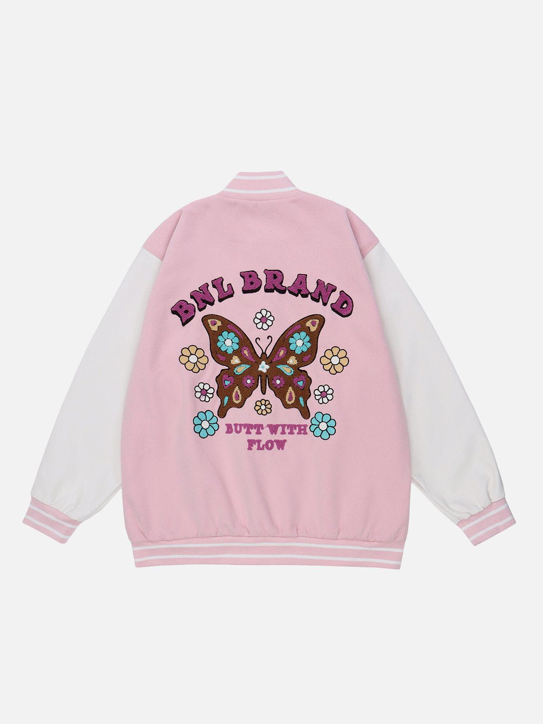 Ellesey - Flocked Butterfly Varsity Jacket- Streetwear Fashion - ellesey.com