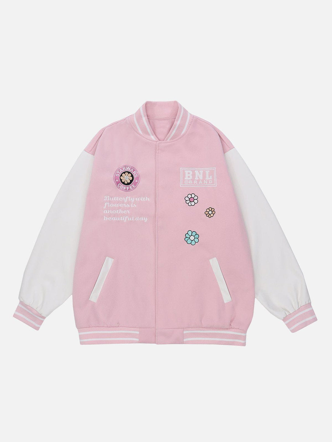 Ellesey - Flocked Butterfly Varsity Jacket- Streetwear Fashion - ellesey.com