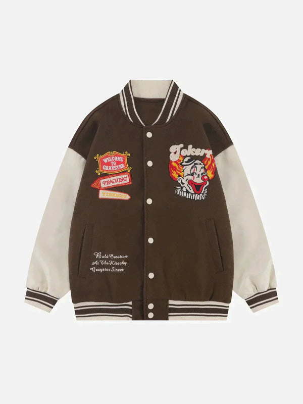 Ellesey - Flocked Carousel Varsity Jacket- Streetwear Fashion - ellesey.com