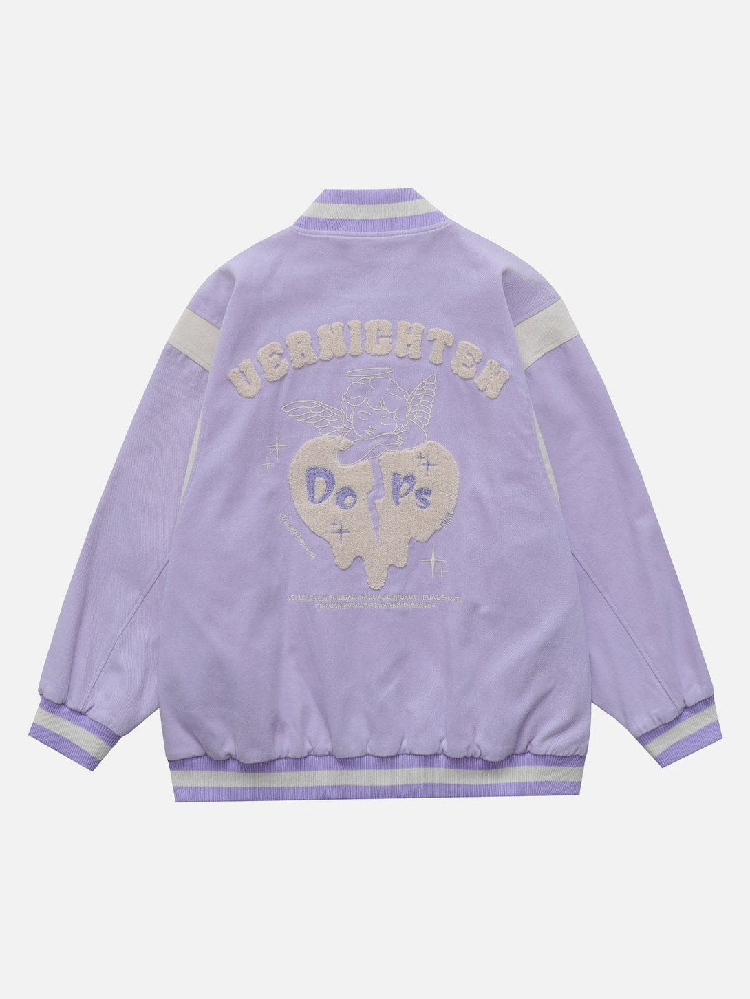 Ellesey - Flocked Heart Angel Varsity Jacket- Streetwear Fashion - ellesey.com