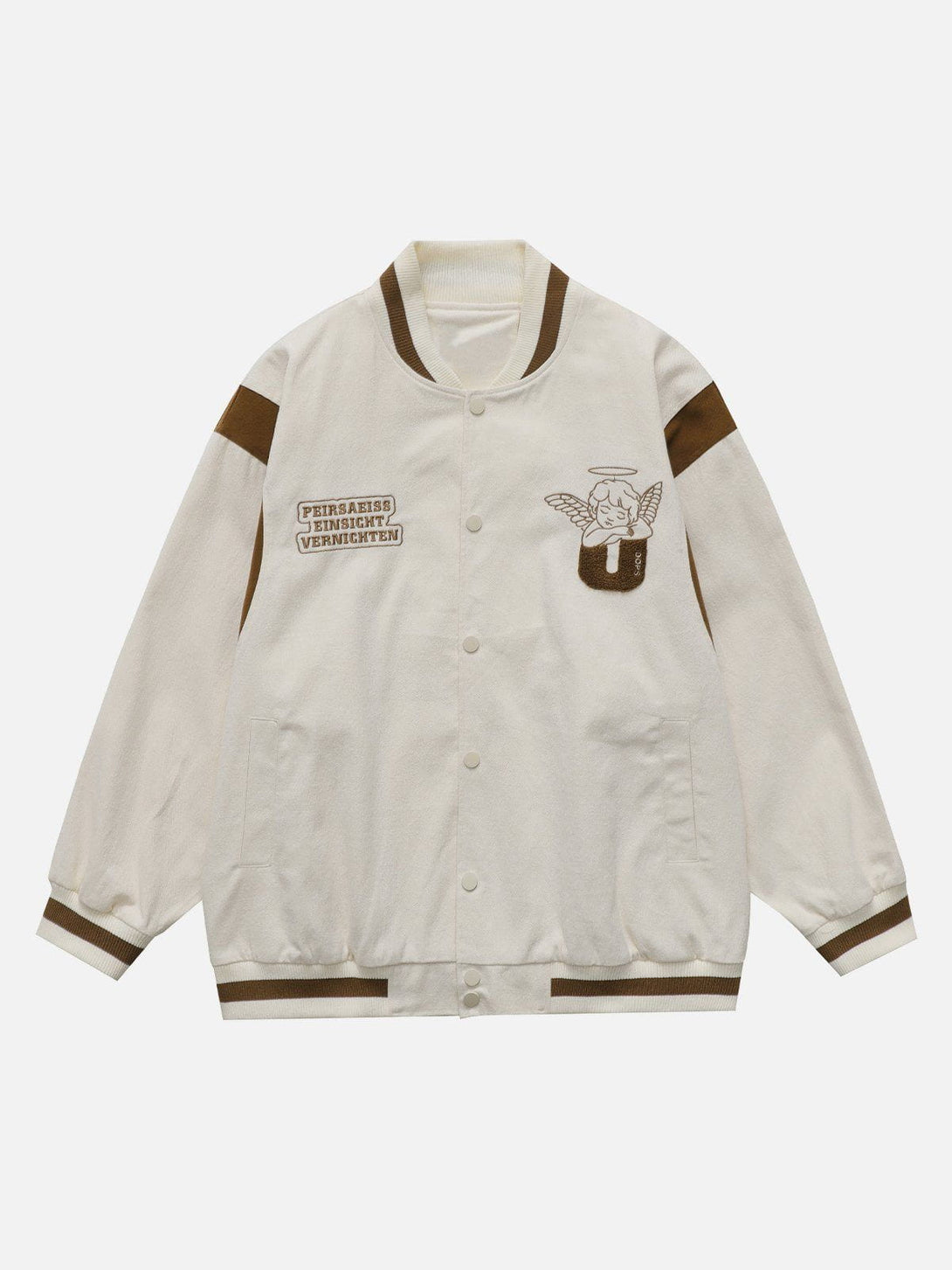 Ellesey - Flocked Heart Angel Varsity Jacket- Streetwear Fashion - ellesey.com