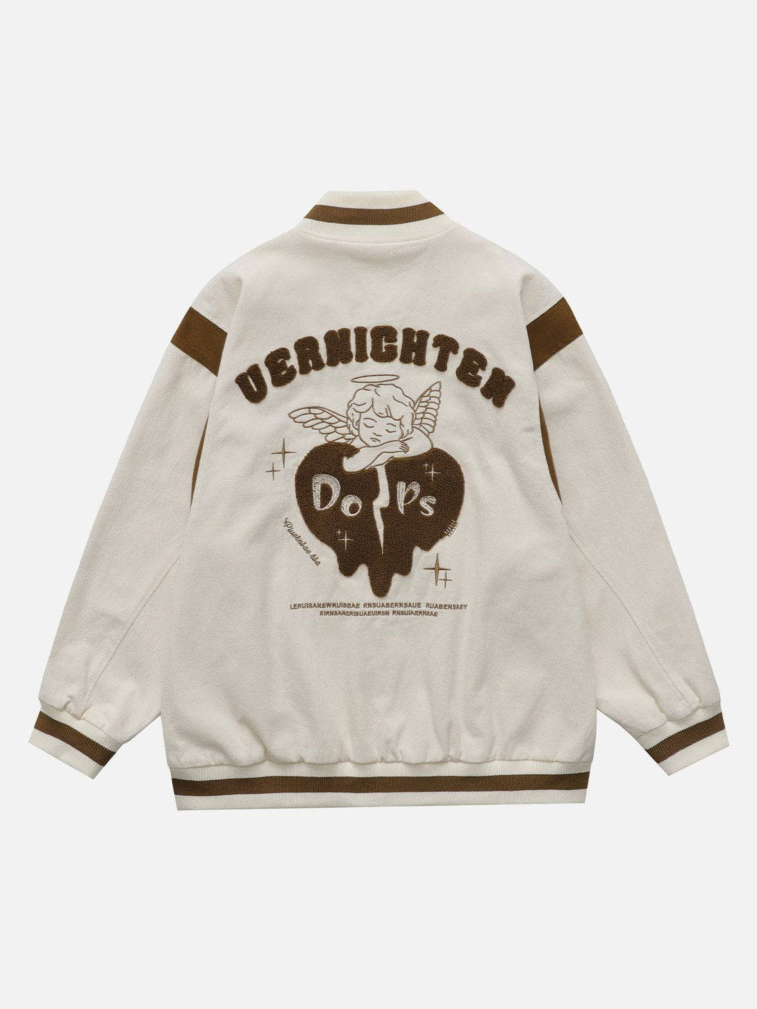 Ellesey - Flocked Heart Angel Varsity Jacket- Streetwear Fashion - ellesey.com