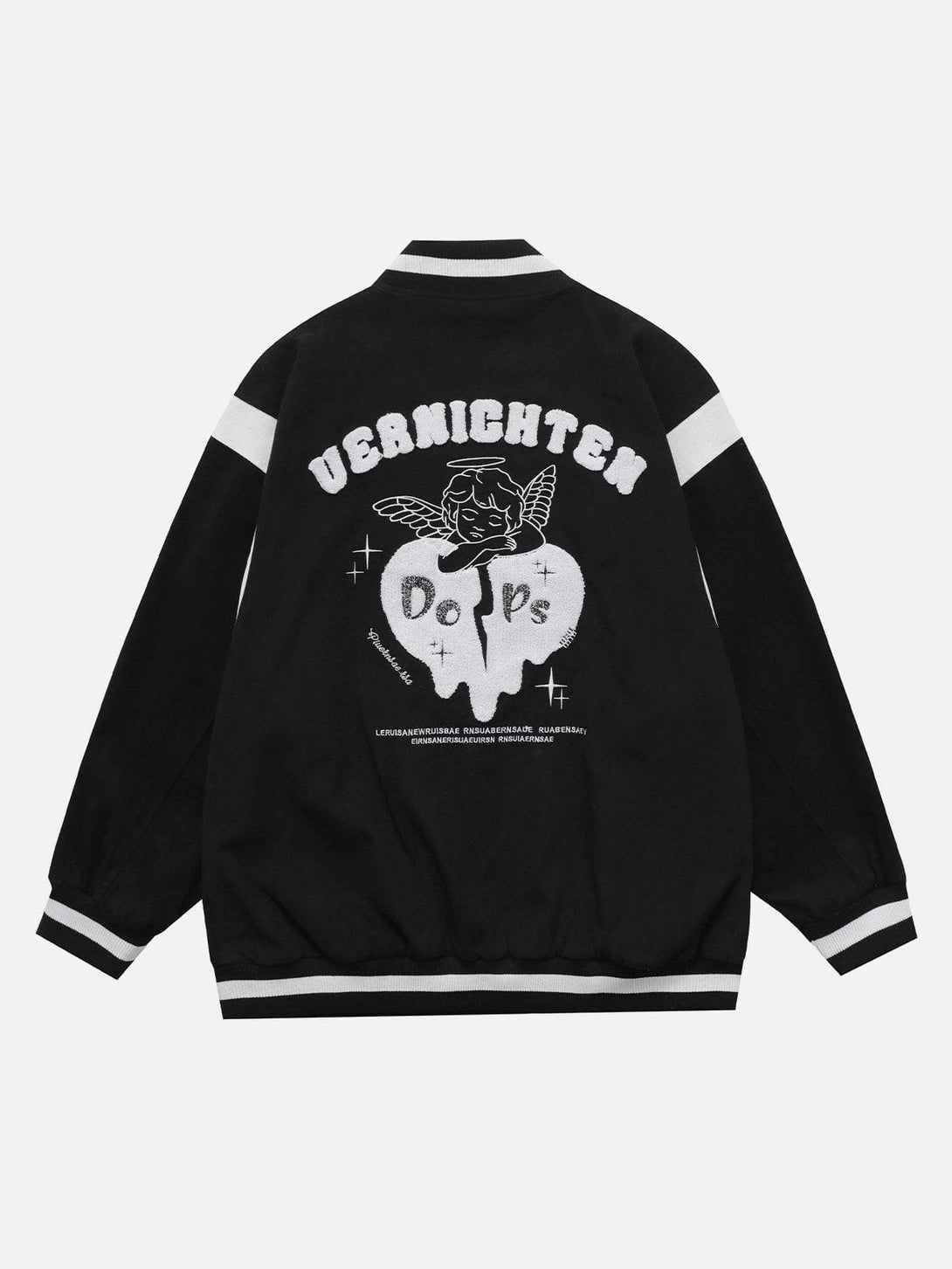 Ellesey - Flocked Heart Angel Varsity Jacket- Streetwear Fashion - ellesey.com