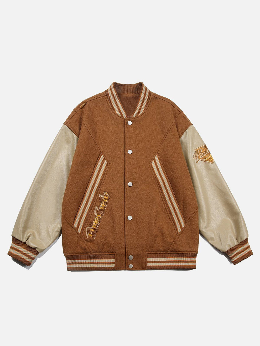 Ellesey - Flocked Letter Panel Varsity Jacket- Streetwear Fashion - ellesey.com