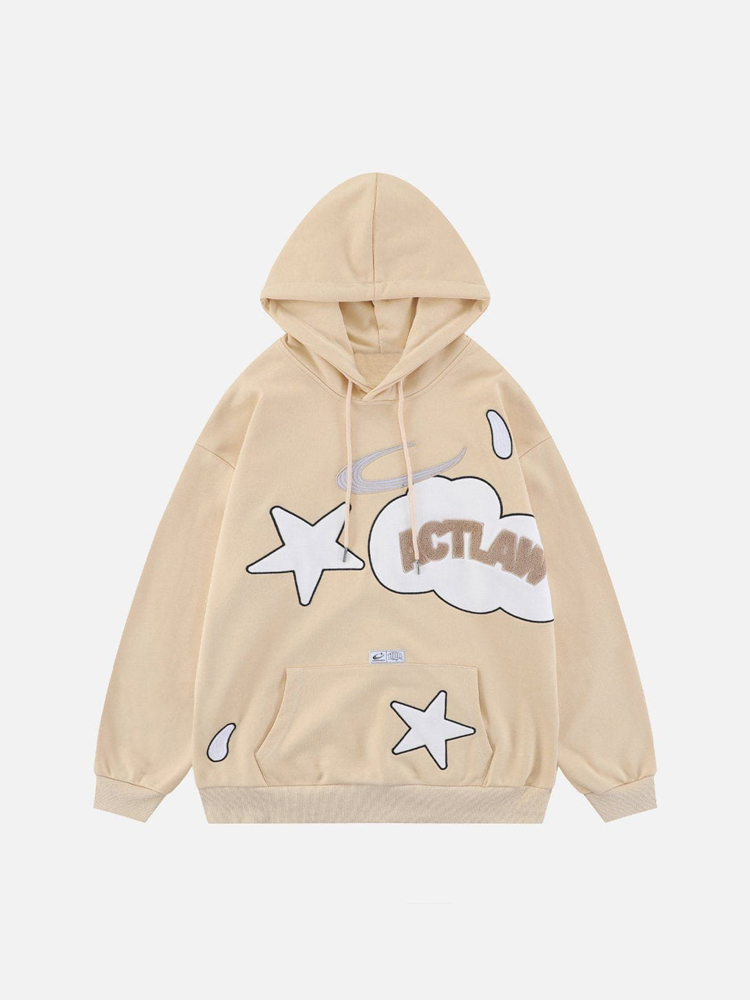 Ellesey - Flocked Letters Embroidered Stars Hoodie- Streetwear Fashion - ellesey.com