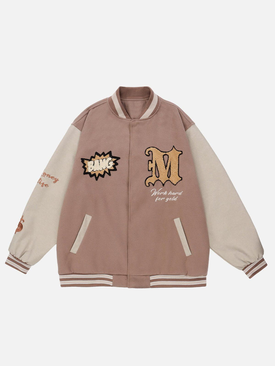 Ellesey - Flocked Letters Varsity Jacket- Streetwear Fashion - ellesey.com