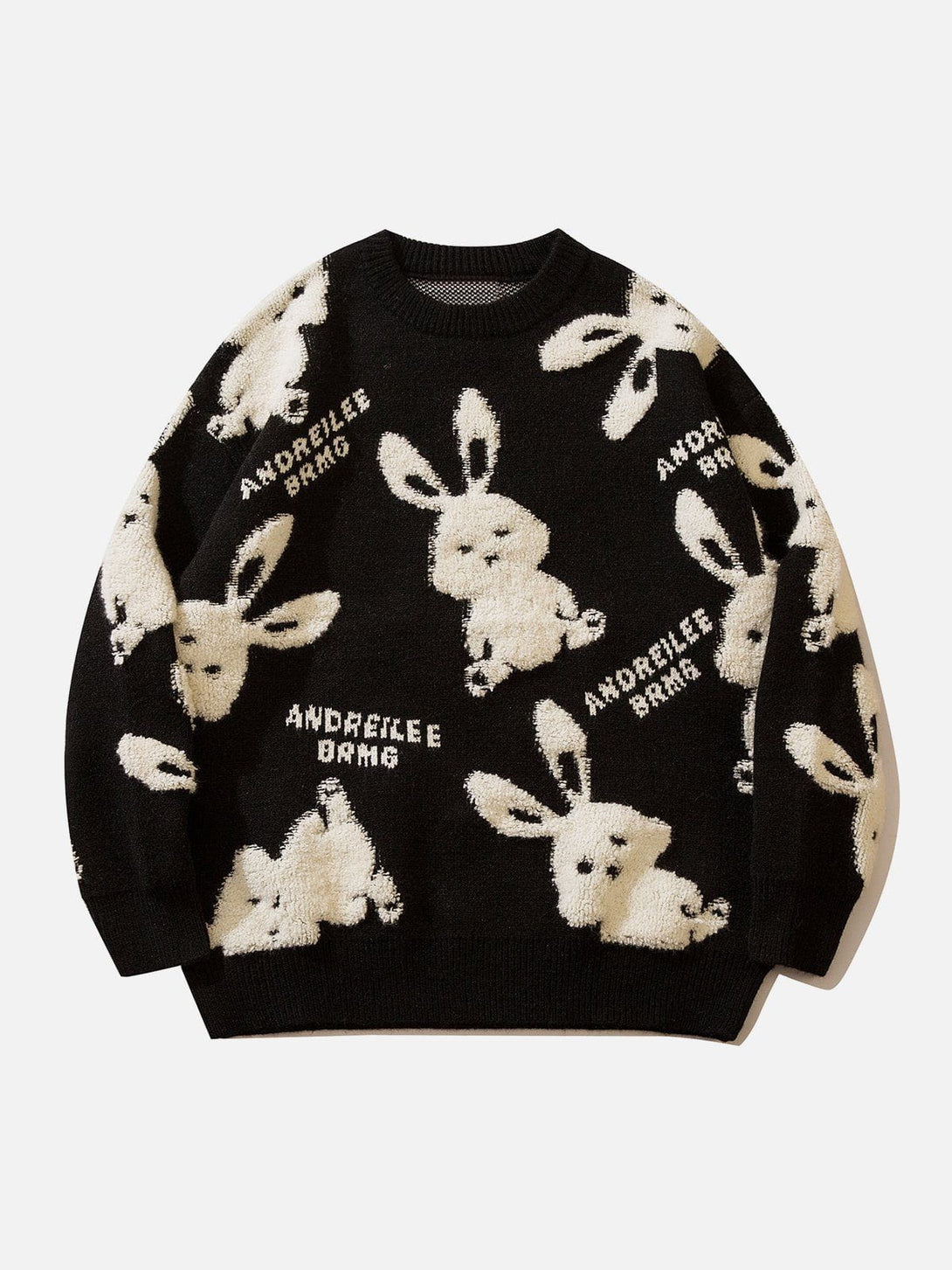 Ellesey - Flocked Rabbit Jacquard Sweater-Streetwear Fashion - ellesey.com