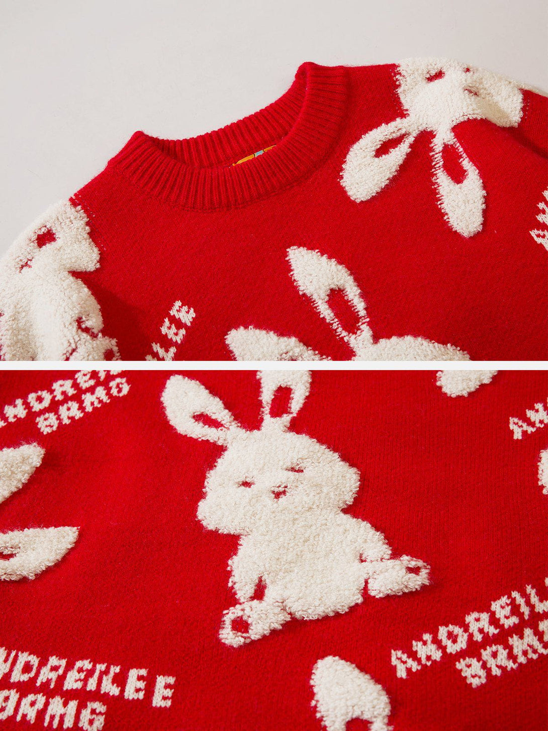 Ellesey - Flocked Rabbit Jacquard Sweater-Streetwear Fashion - ellesey.com