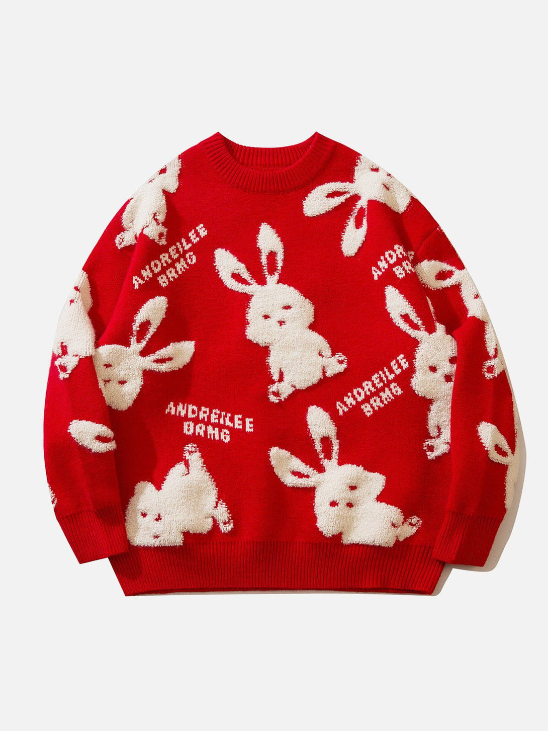 Ellesey - Flocked Rabbit Jacquard Sweater-Streetwear Fashion - ellesey.com