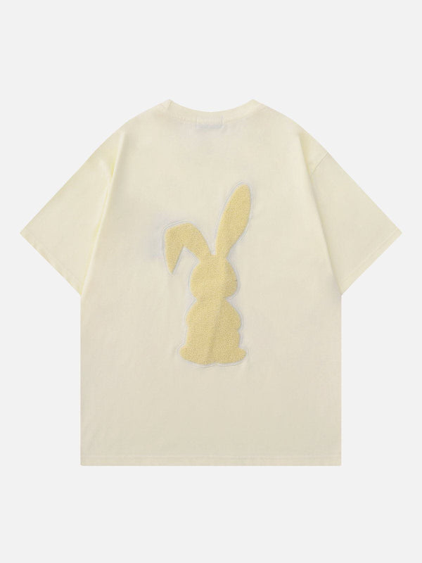 Ellesey - Flocked Rabbit Print Tee- Streetwear Fashion - ellesey.com