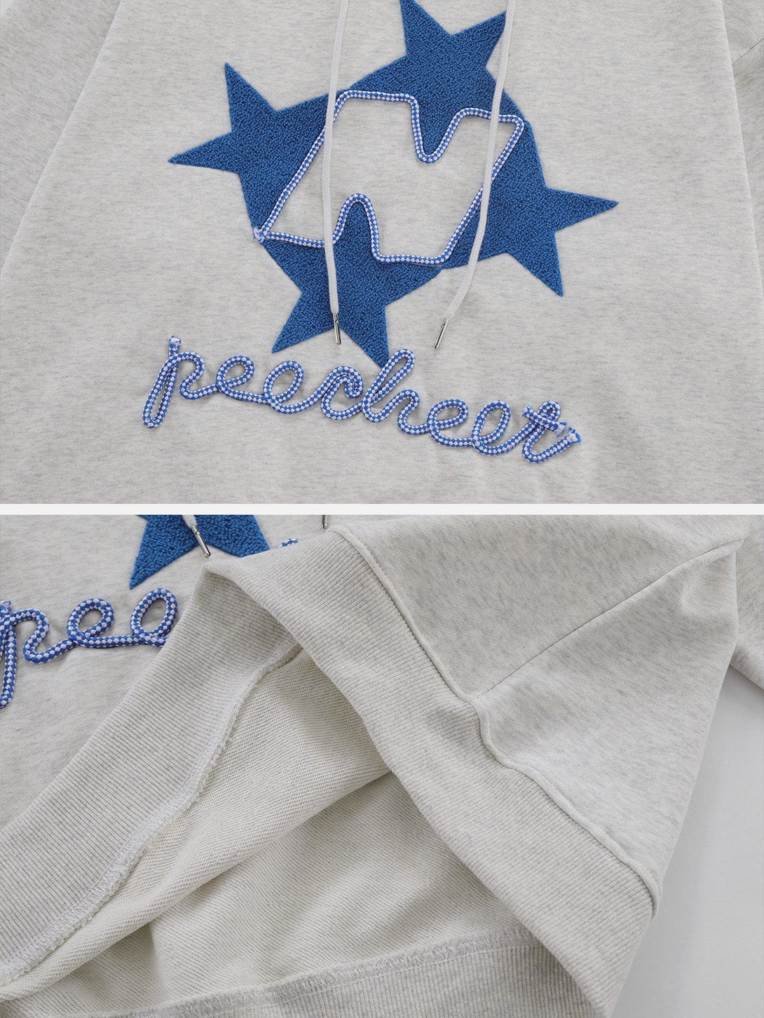 Ellesey - Flocked Stars Print Hoodie- Streetwear Fashion - ellesey.com