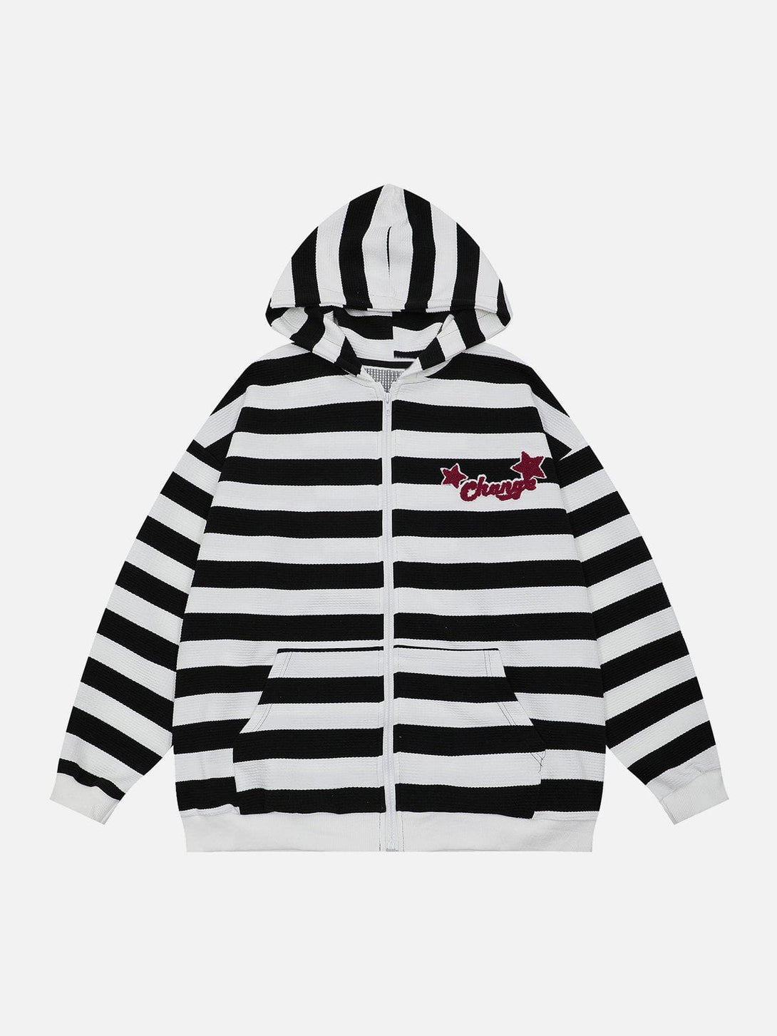 Ellesey - Flocked Stars Stripes Hoodie- Streetwear Fashion - ellesey.com