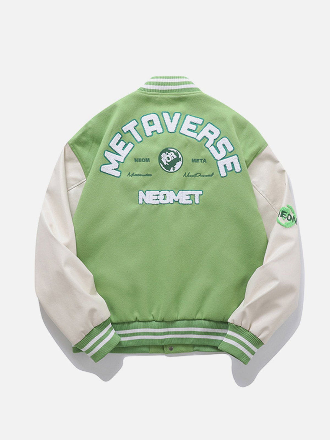 Ellesey - Flocking Embroidery Varsity Jacket- Streetwear Fashion - ellesey.com