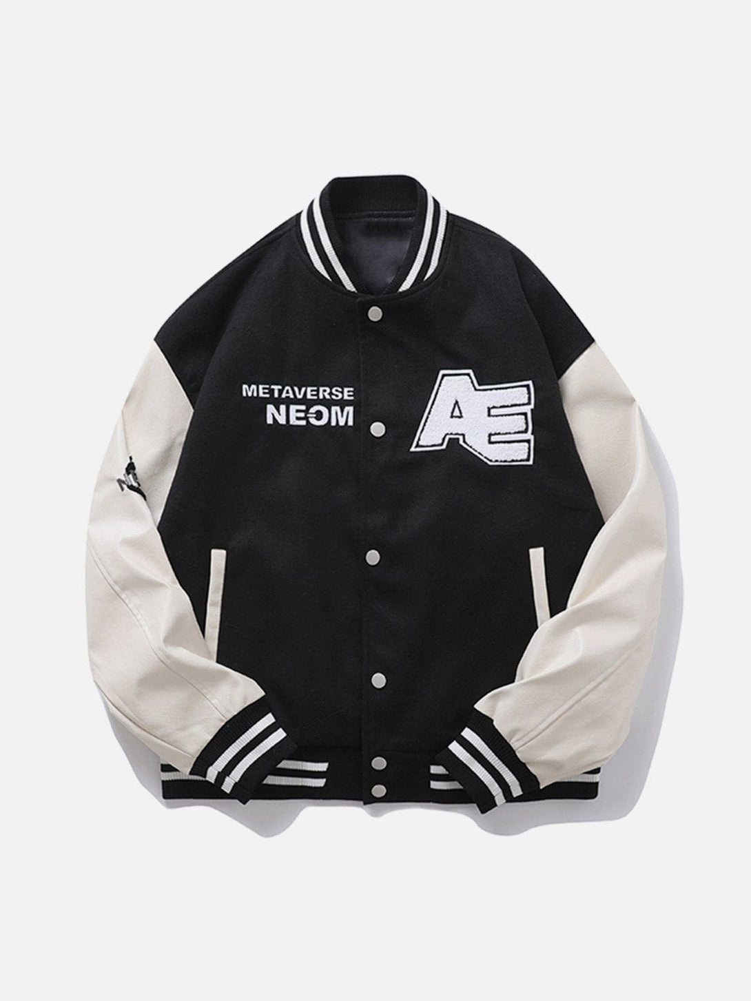 Ellesey - Flocking Embroidery Varsity Jacket- Streetwear Fashion - ellesey.com