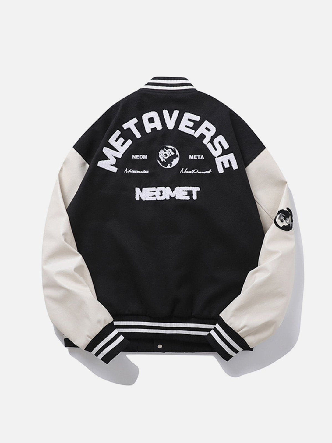 Ellesey - Flocking Embroidery Varsity Jacket- Streetwear Fashion - ellesey.com