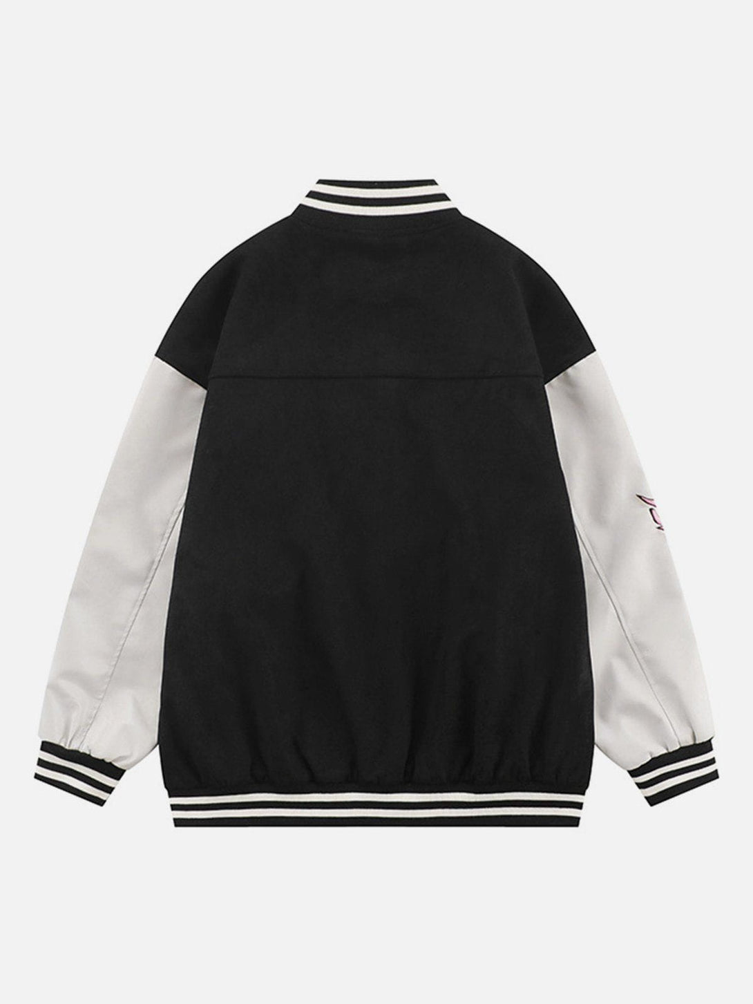 Ellesey - Flocking Flame Letters Varsity Jacket- Streetwear Fashion - ellesey.com