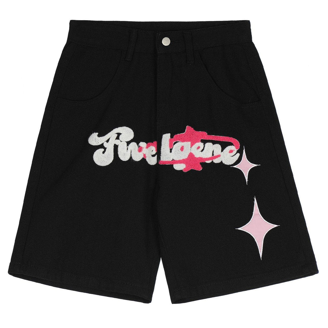 Ellesey - Flocking Letter Print Shorts- Streetwear Fashion - ellesey.com