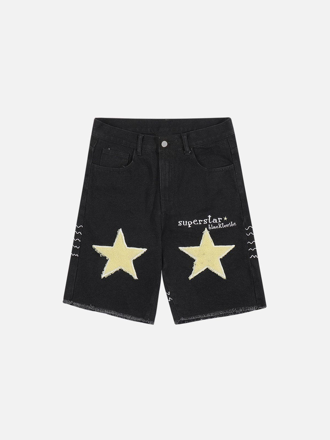 Ellesey - Flocking Star Denim Shorts- Streetwear Fashion - ellesey.com