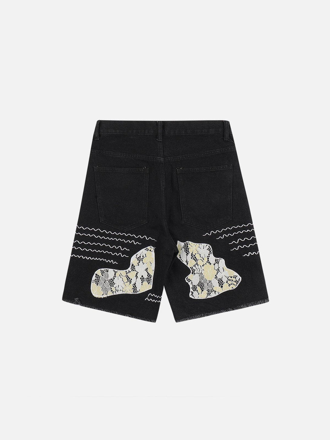 Ellesey - Flocking Star Denim Shorts- Streetwear Fashion - ellesey.com