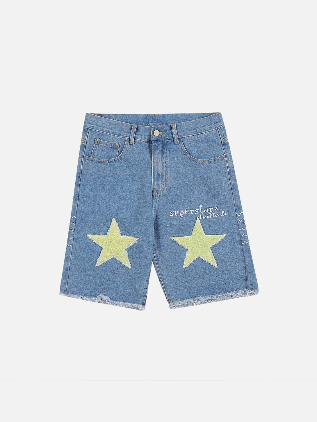 Ellesey - Flocking Star Denim Shorts- Streetwear Fashion - ellesey.com