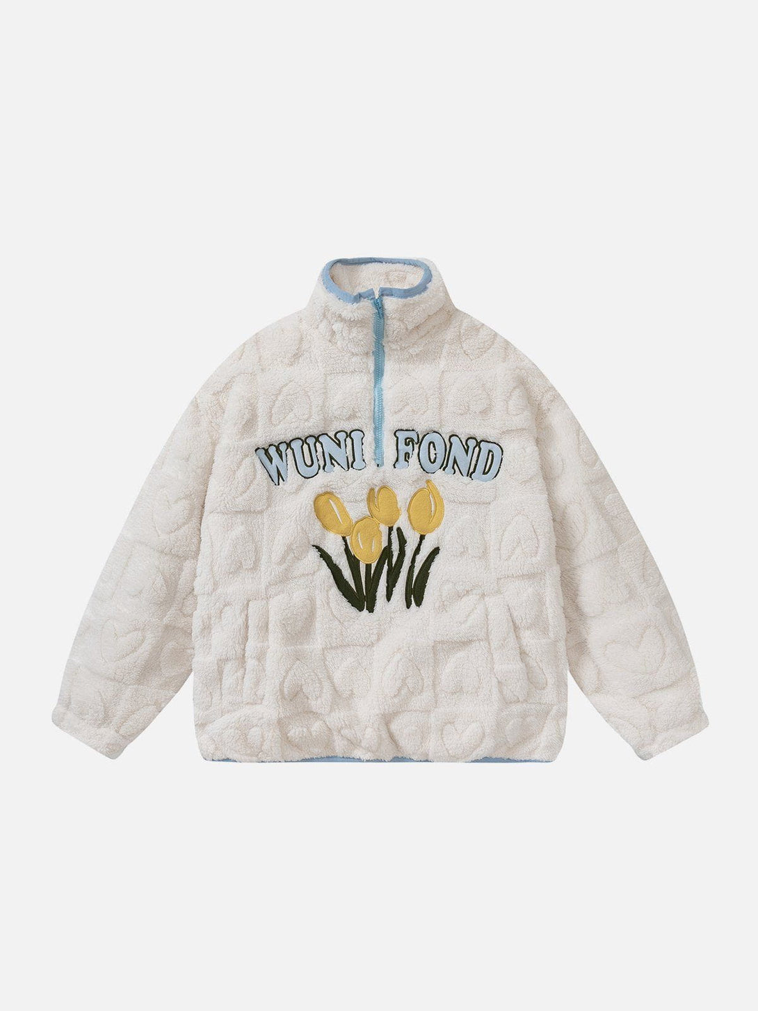 Ellesey - Floral Embroidered Sherpa Coat-Streetwear Fashion - ellesey.com