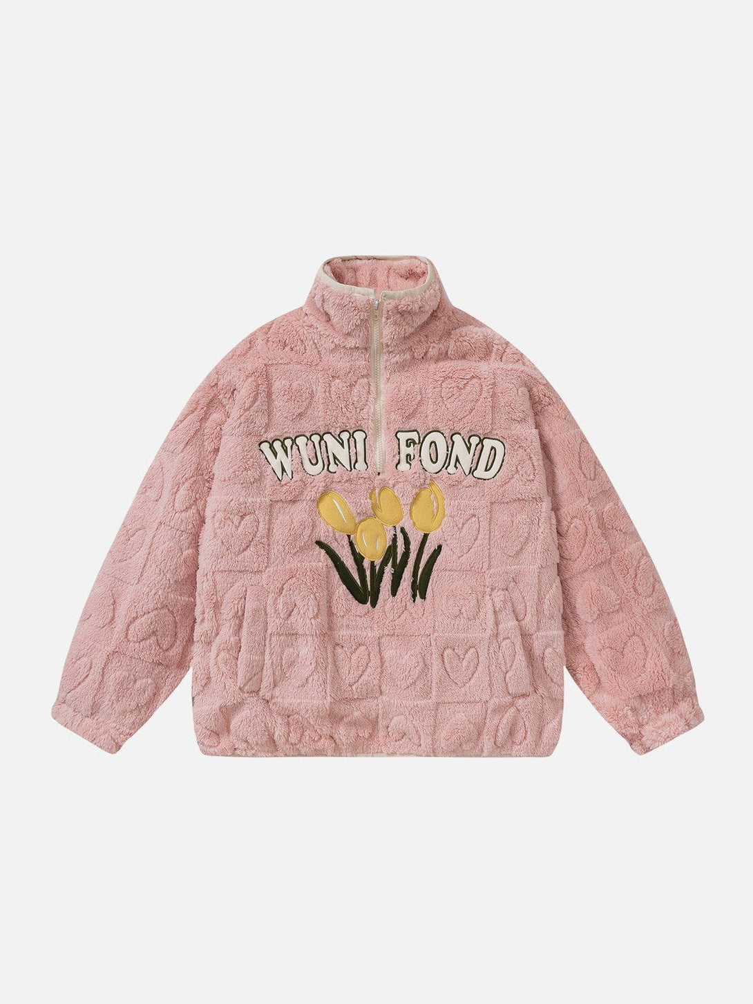 Ellesey - Floral Embroidered Sherpa Coat-Streetwear Fashion - ellesey.com