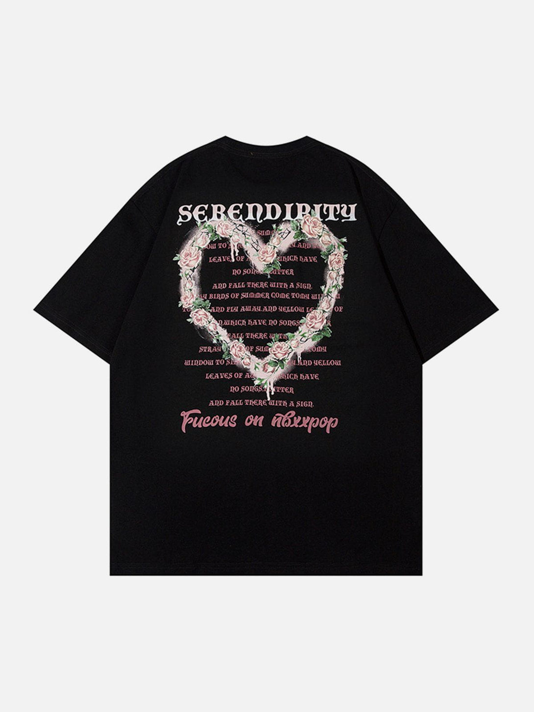 Ellesey - Floral Heart Letter Print Tee- Streetwear Fashion - ellesey.com