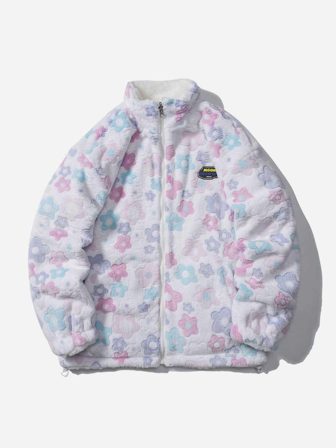 Ellesey - Floral Reversible Sherpa Winter Coat-Streetwear Fashion - ellesey.com