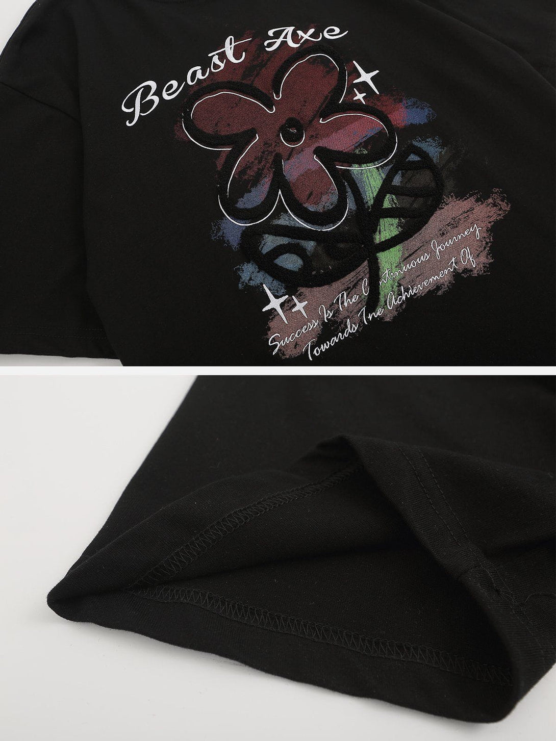 Ellesey - Flower Embroidery Tee- Streetwear Fashion - ellesey.com