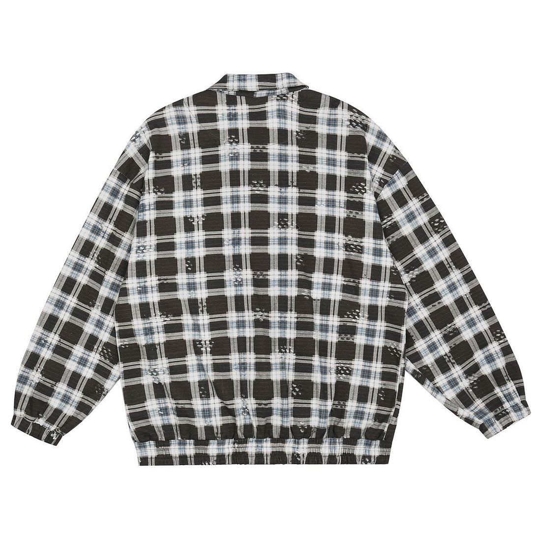 Ellesey - Frayed Check Pattern Jacket- Streetwear Fashion - ellesey.com