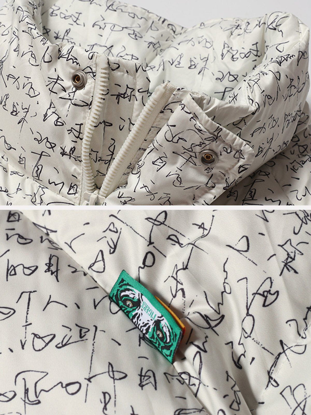 Ellesey - Full Print Letter Down Coat-Streetwear Fashion - ellesey.com