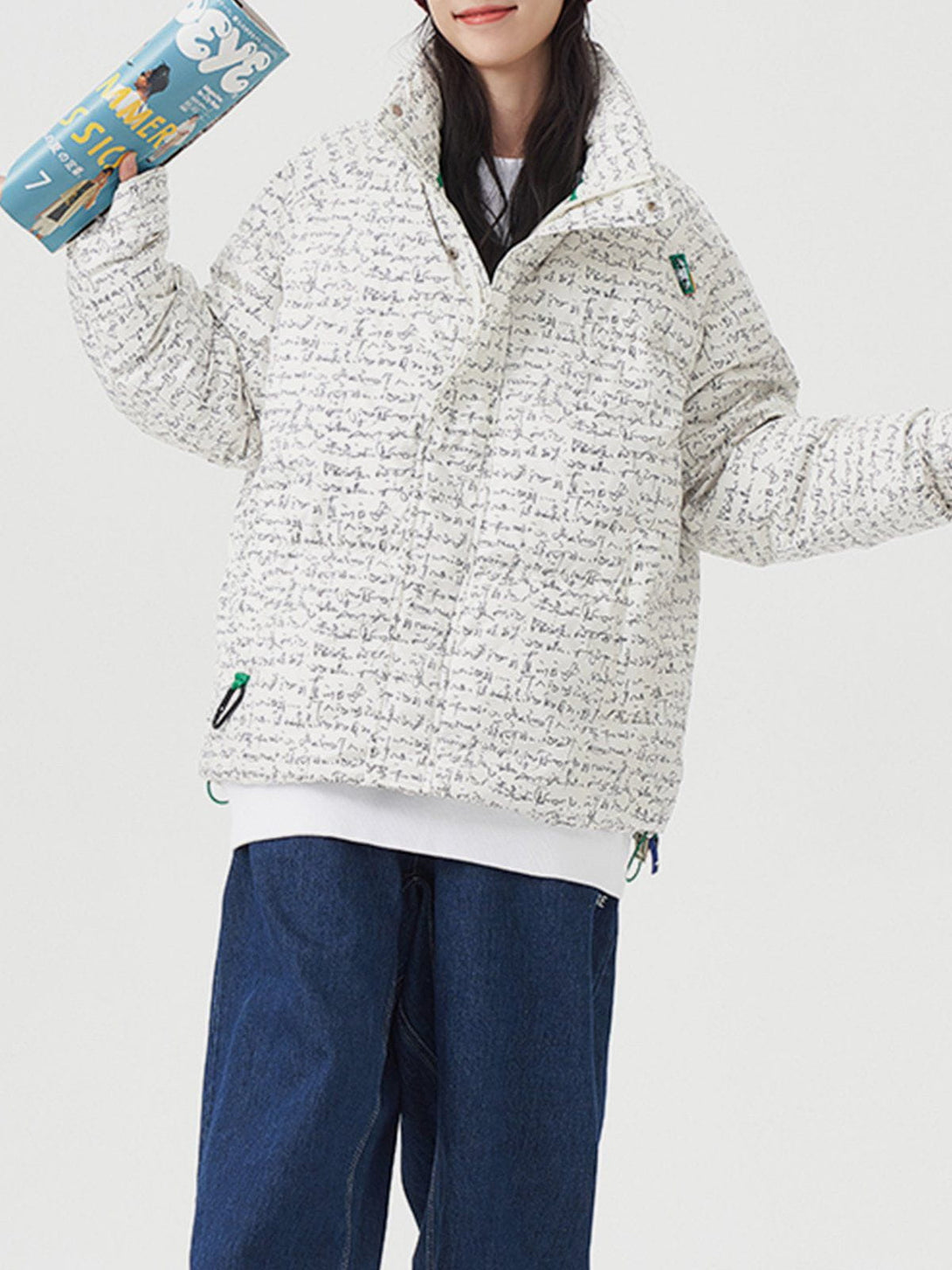 Ellesey - Full Print Letter Down Coat-Streetwear Fashion - ellesey.com