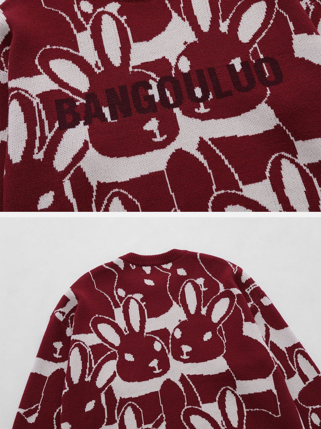 Ellesey - Full Rabbit Jacquard Knit Sweater-Streetwear Fashion - ellesey.com