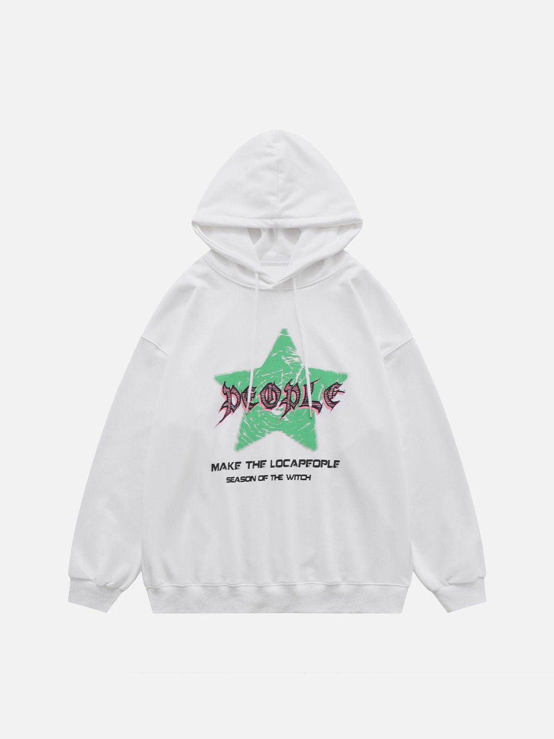 Ellesey - Fuzzy Star Letter Print Hoodie- Streetwear Fashion - ellesey.com