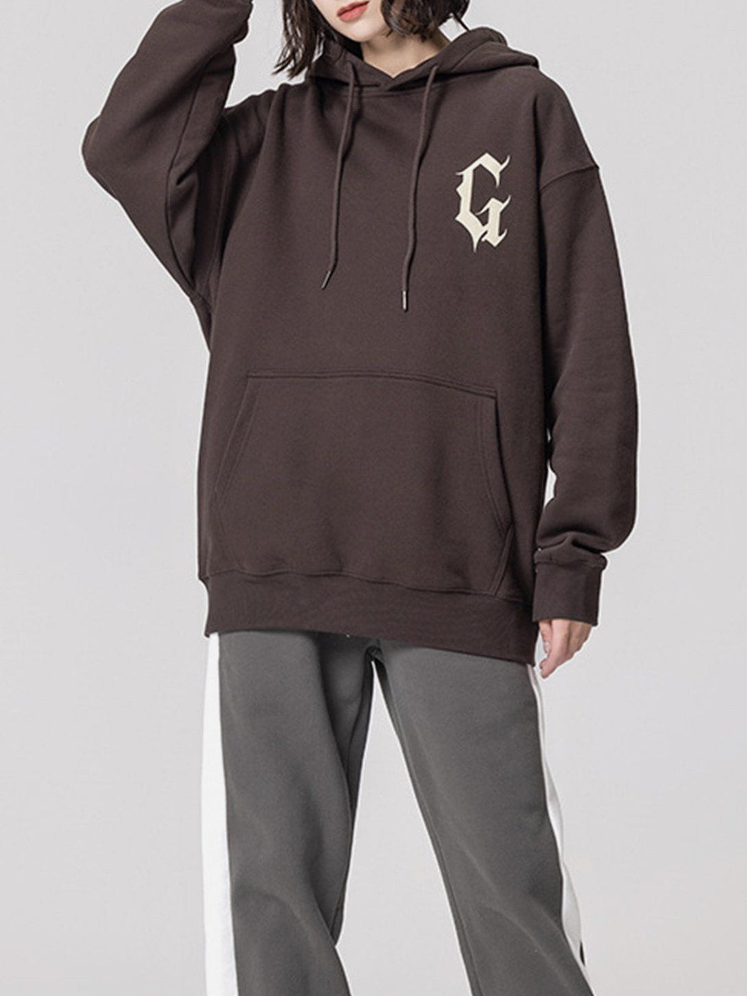 Ellesey - G Gothic Letter Print Hoodie- Streetwear Fashion - ellesey.com