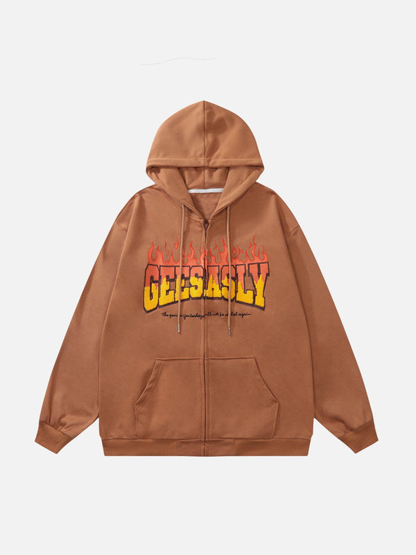 Ellesey - "GEESASLY" Flame Print Hoodie- Streetwear Fashion - ellesey.com