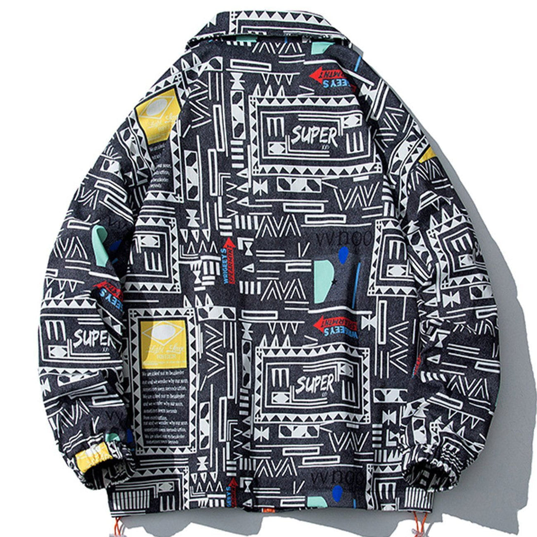 Ellesey - Geometric Graffiti Print Jacket- Streetwear Fashion - ellesey.com