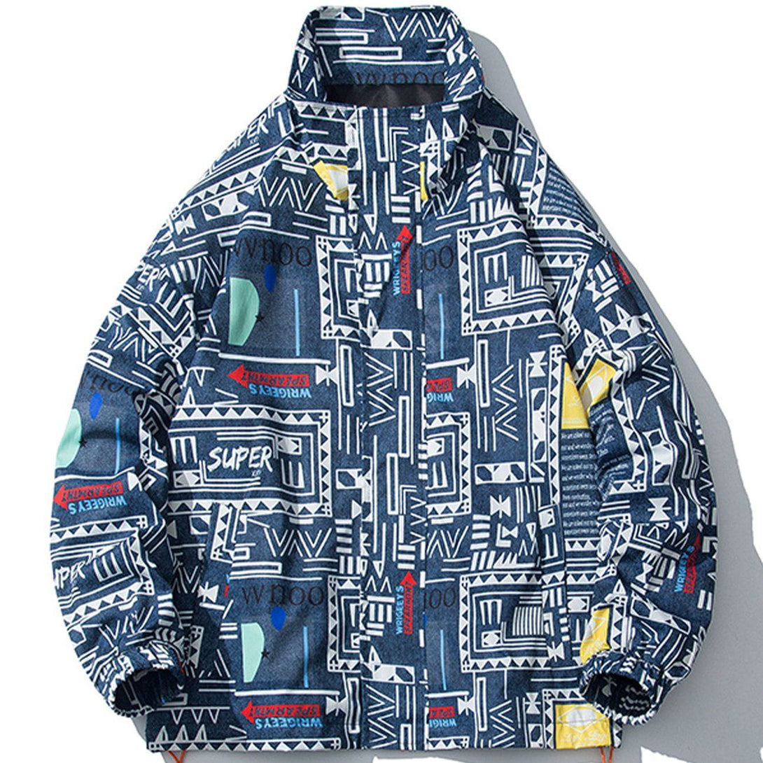 Ellesey - Geometric Graffiti Print Jacket- Streetwear Fashion - ellesey.com