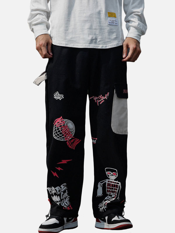 Ellesey - Graffiti Foam Print Cargo Pants- Streetwear Fashion - ellesey.com