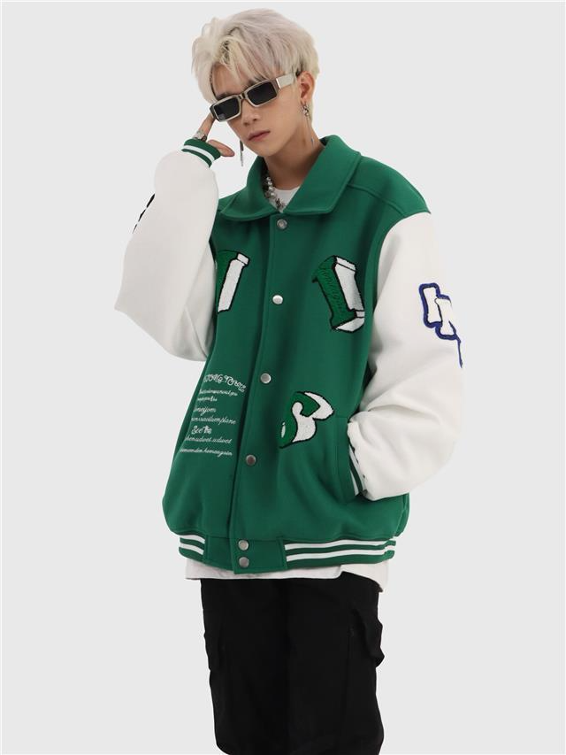 Ellesey - Green NIS Varsity Jacket- Streetwear Fashion - ellesey.com