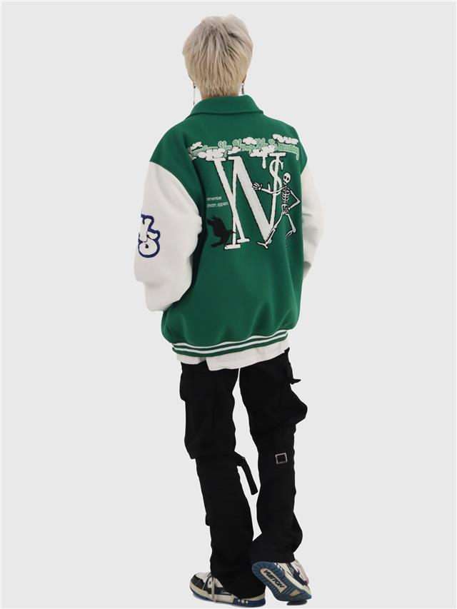 Ellesey - Green NIS Varsity Jacket- Streetwear Fashion - ellesey.com