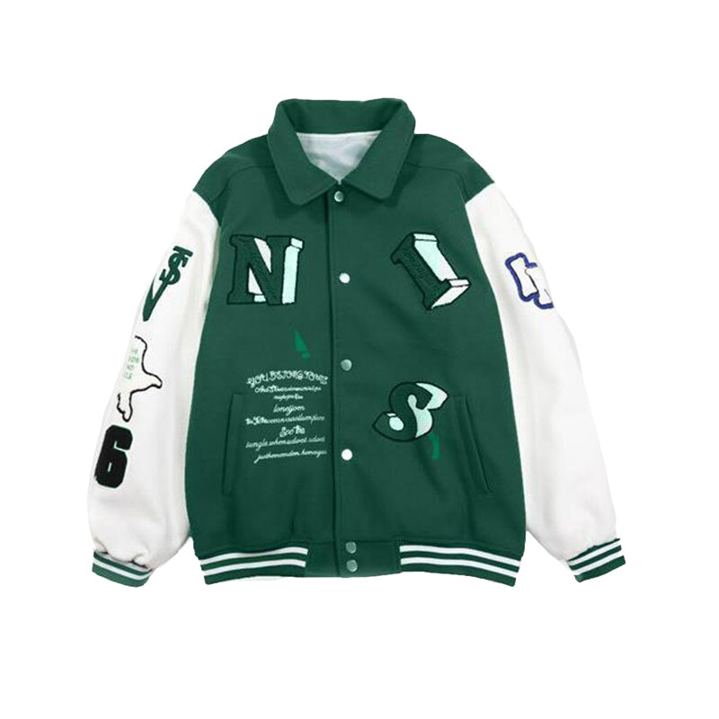 Ellesey - Green NIS Varsity Jacket- Streetwear Fashion - ellesey.com