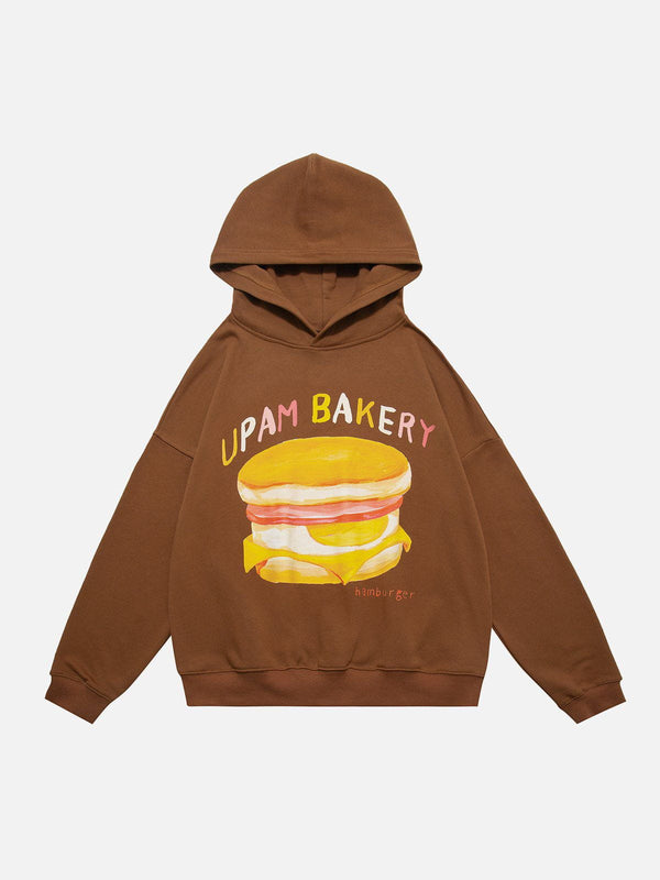 Ellesey - Hamburger Print Hoodie- Streetwear Fashion - ellesey.com